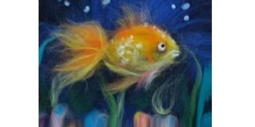 Основное изображение для события Мастер-класс по шерстяной акварели «Золотая рыбка»