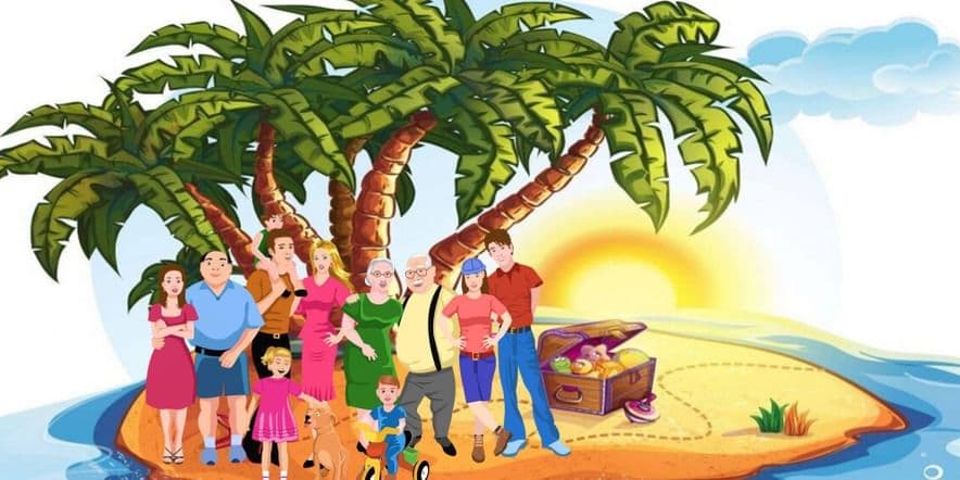 Основное изображение для события «Островок семейных сокровищ» — игровая программа.