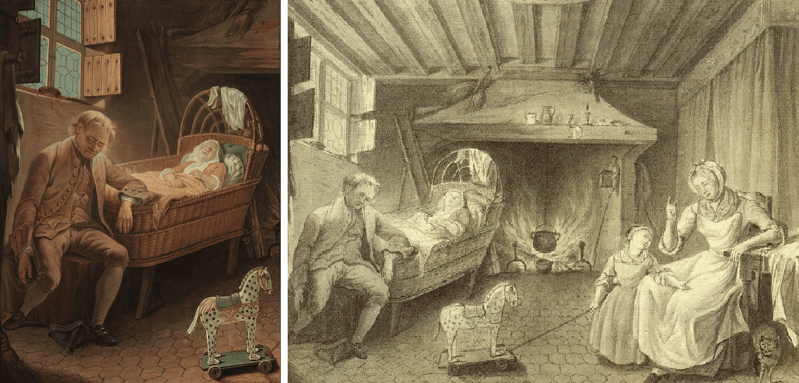 Иван Якимов. Мужчина и колыбель.1770. Государственная Третьяковская галерея / Полный вариант работы