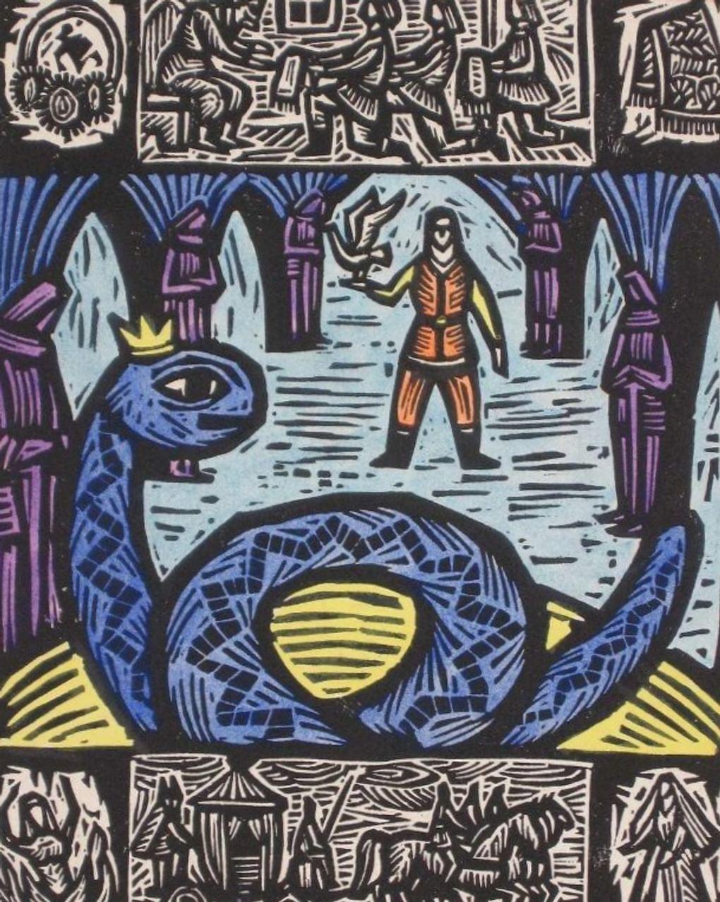 Альбина Макунайте. Иллюстрация к литовской народной сказке «Три брата» (фрагмент). 1962. Историко-этнографический музей-заповедник «Шушенское», поселок Шушенское, Красноярский край