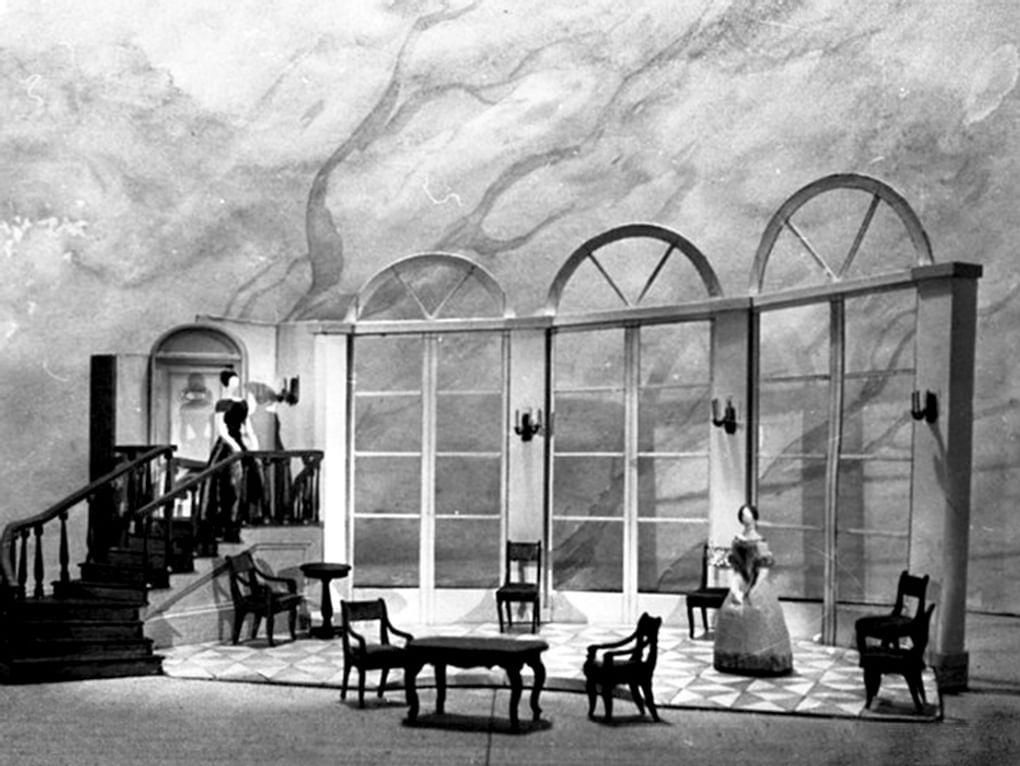 Д.Н. Мовшин. Макет декорации к спектаклю «Нахлебник». Академический театр драмы им. А.С. Пушкина, Санкт-Петербург, 1968 год. Государственный музей истории Санкт-Петербурга, Санкт-Петербург