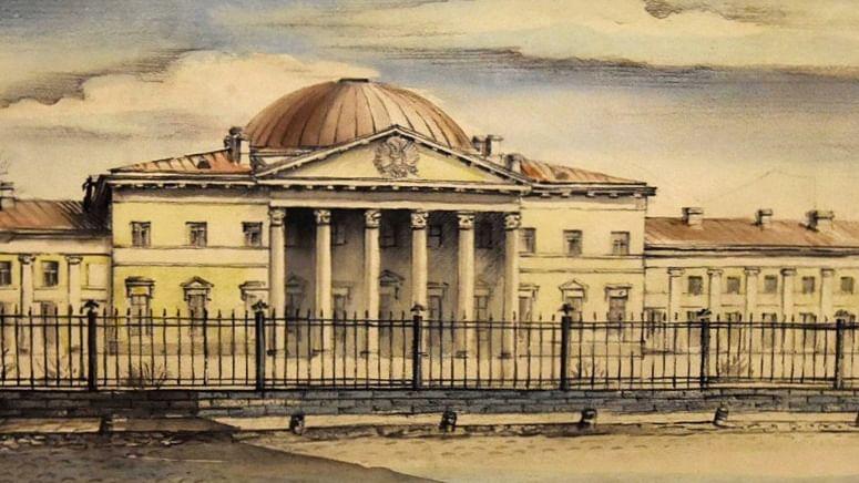 Леонид Хижинский. Санкт-Петербургская Медико-хирургическая академия в ХVIII столетии (фрагмент). 1943. «Военно-медицинский музей» Министерства обороны Российской Федерации, Санкт-Петербург