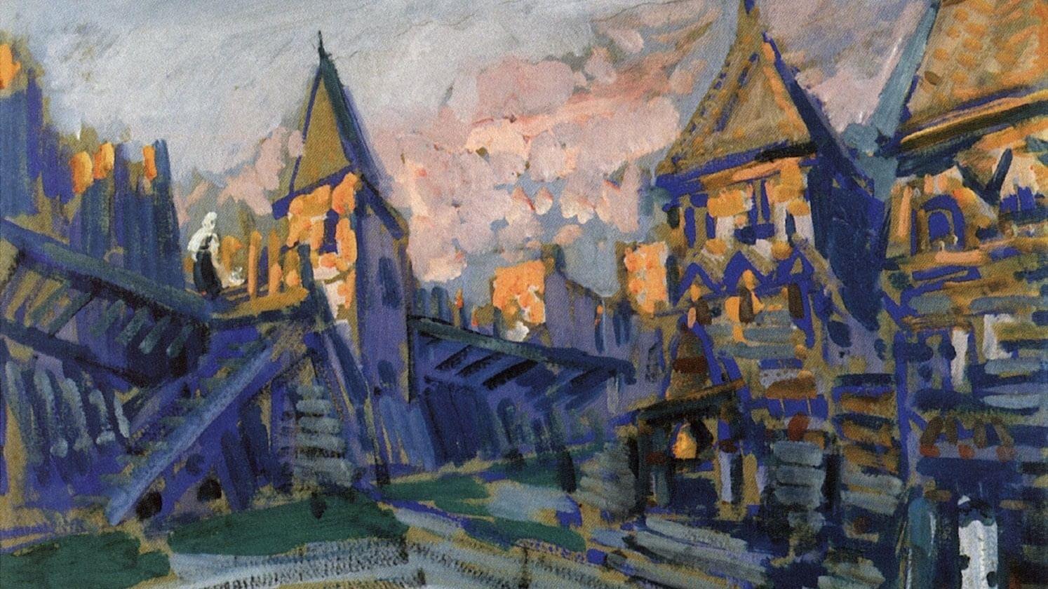 Константин Коровин. Плач Ярославны (фрагмент). Эскиз декорации к опере Александра Бородина «Князь Игорь». 1909. Государственный центральный театральный музей им. А.А. Бахрушина, Москва