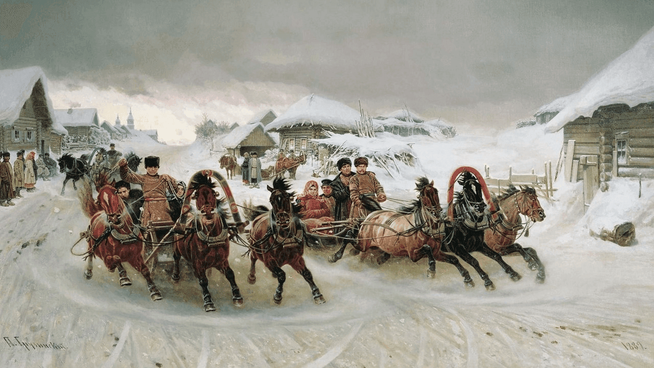 Петр Грузинский. Масленица (фрагмент). 1889. Государственный Русский музей, Санкт-Петербург