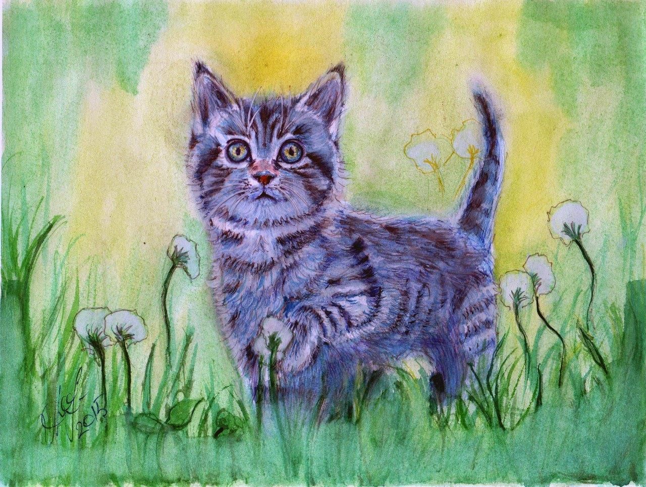 Рисунок кота 5 класс