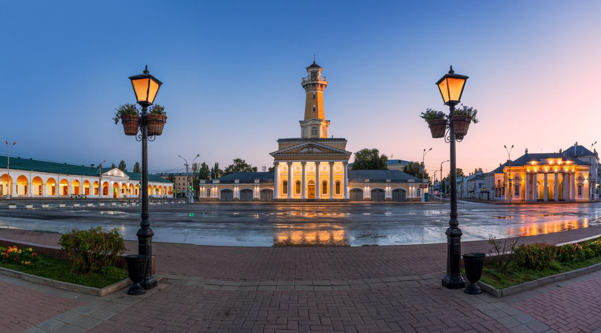 Косторома. Каланча Кострома. Сусанинская площадь. Сусанинская площадь в Костроме. Кострома центр.